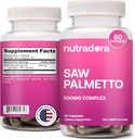 Palmetto Saw pour les femmes - Pilules de croissance naturelle DHT Blocker faites avec des baies d'extrait de Palmetto Saw biologique soutient l'équilibre hormonal et la santé urinaire Palmetto Saw pur pour les femmes perte de cheveux