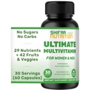 SHIFAA NUTRITION Multivitamines halales pour femmes, hommes et adultes, 30 portions de fer, vitamine A, B6, B12, biotine, niacine, C, D3, E, zinc, calcium, acide folique, CoQ10.
