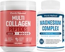 Pure Optimal Premium Multi Collagen Powder + Premium Magnesium Complex - Magnesium Citrat, Malat, Muskelentspannung - 120 Kappen