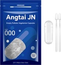 Leere Kapseln Größe 000 - Clear Fillable Vegan Kapseln (100 Count) Größe 000 Leere Pullulan Kapseln mit zwei Micro Lab Spoons,- Veggie Kapseln Leere Kapseln für DIY Ihre eigenen Ergänzungen