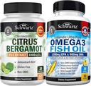 Triple force Oméga 3 huile de poisson softgels (1 mois d'approvisionnement) Plus 1000mg Citrus Bergamot supplément (1 mois d'approvisionnement)