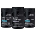 Recherche Sportive Double force L-Theanine Supplément Softgels pour Focus & Relaxation, Magnésium Glycinate pour le sommeil reposant et les processus enzymatiques + Complexe de Sommeil Capsules Vegan Sans Melatonine