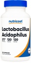 Nutricost Lactobacillus Acidophilus 2 Million CFU par portion (120 capsules)