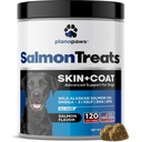 Huile de saumon sauvage de l'Alaska pour chiens - Supplément de peau et de manteau de chien - Shedding & Ditch Relief pour chiens - Omega 3 Huile de poisson pour chiens Chews - 120 Chews Allergie de chien - Supplément de Shedding de chien - Vitamines de chien