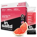 INSALTDTM Packs de poudre sans électrolytes de sucre sans afteraste de Stevia Packs d'hydratation haute puissance de Keto boissons électrolytes de choix Mélange de boissons à jeun intermittent (grapefruit)