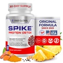 Spike Protein Detox Supplement - 3-in-1 Ultimate Nattokinase 4000 FU, Bromelain 500mg, Curcumin 1000mg - Unflavored Spike Detox Cleanse - Wellness Formula for Immune & Spike Support - 60 Capsules