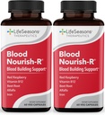 LifeSeasons Blood Nourish-R - Eisen-Ergänzung - Non Constipating - Unterstützt Anemia, Fatigue, Paleness & Dizziness - Blood Building - Eisen, Alfalfa, Raspberry & Vitamin B-12-60 Kapseln (Pack von 2)