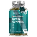 PoidsWorld Biotin Gommies pour les cheveux, la peau et les ongles 5000mcg - 120 Compte (60 portions) - Suppléments de biotine pour les femmes et les hommes - Gummy naturel de biotine parfumée aux baies mélangées - Végétarien et tiers testé