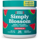 Simply Blossom Nutrition Daily Greens & Superfood Powder + Collagen + Probiotiques pour la santé digestive des femmes & Bloating Relief. Aidez votre santé Bloom - 30 jours d'approvisionnement - Pastèque