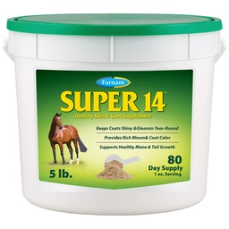 Farnam Super 14 Gesunde Haut und Mantel Ergänzung für Pferde, hält Mäntel glänzend & Gleaming Jahr-Round 5 Pfund, 80 Tage Versorgung