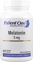 Patient One Melatonin 5mg | Beilage zur Unterstützung gesunder Schlaf-/Wake-Zyklus* | Natürliche Schlafhilfe | 60 Kapseln