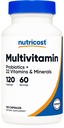 Nutricost Multivitamine avec Probiotiques 120 Capsules végétariennes - emballées avec des vitamines et minéraux
