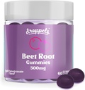 Gommies de racines de betteraves Droppels avec poudre de betterave 500mg, Extrait de graines de raisin 300mg, Vitamine B12 & Niacine.
