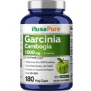 NusaPure Garcinia Cambogia 180 Capsules de Veggie 1500mg (Végétarien, Non-OGM, Vegan)