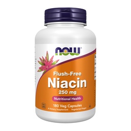 NOW Supplements, Niacin (Vitamin B-3) 250 mg, Flush-Free, 180 Veg Caps