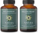 Produits de santé Natura InflamAway et supplément de soulagement du saule - Moduler une réponse inflammatoire saine - Améliore la relaxation musculaire
