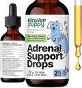 Des gouttes de soutien adrénal pour chiots pour chiens - Teinture de racine d'Ashwagandha et de Ginseng purs pour la santé et l'énergie adrénales - Supplément liquide pour soins calmants pour chiens de toutes races et tailles - 2 oz