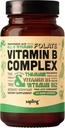 sapling Vegan Vitamin B Complex - Whole Food Blend with Essential B Vitamins B1, B2, B3, B5, B6, B7, Folate, B12-60 Caps