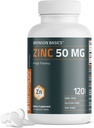 Bronson Zinc 50 MG haute puissance soutient la santé de la peau - non-OGM, 120 comprimés végétariens