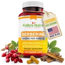 Kaibro Nutra Berberine Supplément 1000mg, Berberine HCL pour système immunitaire, Glucose Support, Circulatoire & Santé Gastro-intestinale, Vegan & Sans gluten, 120 Capsules