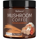 Pilz-Kaffee, 6 adaptogene Pilze mit Lion's Mane, Cordyceps, Türkei Tail & More, Instant Pilz-Kaffee für Fokus, Energie, Immun- und Verdauungsunterstützung