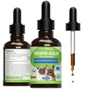 Bien-être des animaux Respir-Gold pour chiens - Soutiens Respiration saine, Open Airways, Soutien respiratoire, Cumin noir, Horehound, Grindelia - Vétérinaire-formulé supplément à base de plantes 2 oz (59 ml)