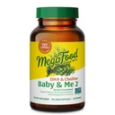MegaFood Baby & Me 2 Vitamines prénatales pour les femmes, compléments DHA et Choline, DHA liquide et Choline pour le développement du cerveau et des yeux pendant la grossesse, Vegan, 60 capsules (30 portions)