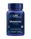 Prolongation de vie Melatonine, 500 mcg – favorise doucement le sommeil, la faible dose, la taille de la valeur – non-OGM, sans gluten, végétarien – 200 capsules