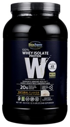 Biochem 100% Whey Isolate Protein - Saveur naturelle - 20g de protéines - Avant et après l'entraînement - Remplacement des repas - Amies des céto - Facilement digestible - Silky Doux Taste - Facile à mélanger (36,9 oz)