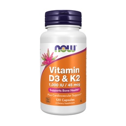 MAINTENANT Aliments Vitamine D-3 et K-2 - 120 capsules de légumes