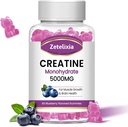 Gommies monohydratées de créatine 5g pour les hommes et les femmes, Chewables Monohydrate de créatine pour la musculature et la musculature, vitamine B12 pour le soutien énergétique, non-OGM, Blueberry Flavor, 60 Comte
