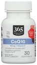 365 par marché des aliments entiers, CoQ10 100 MG Plus vitamine E, 30 Nombre