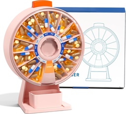 Odaro Grand distributeur de pilules, organisateur hebdomadaire de pilules 7 jours am pm / 14 jours Pill Box, organisateur quotidien de pilules de médecine avec utilisation murale ou permanente pour la vitamine, supplément, médecine - rose