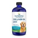Huile de foie de morue nordique naturelle, non aromatisée - 16 oz - 1048 mg Oméga-3 par téaspon - Huile de poisson pour chiens avec EPA & DHA - Promotion de la peau, du manteau et de la santé immunitaire
