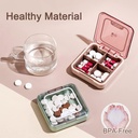 Kleine Pille Box, BPA Freie Pille Case mit 4 großen Komponenten Vitamine zu halten, feuchtigkeitssichere tragbare Pille Box Organiser für Reisen (Grün)