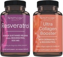 Reserveage Resveratrol & Ultra Collagen Booster - Resveratrol & Collagen Capsules for Cell & Skin Support - Features Dermaval - 60 Capsules, 90 Ultra Collagen Booster Capsules