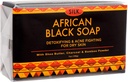 Afrikanische schwarze Seife 7oz für Akne, Eczema, trockene Haut, Psoriasis, Narbe Entfernung, Gesichts- und Körperwäsche - Shea Butter, Charcoal, Bamboo Powder