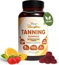 Gummies de bronzage, Gummie quotidienne avec bêta-carotène et vitamine C et astaxanthine, supplément de bronzage naturel, végétalien, non-OGM - 180 Gummies – Pack de 3