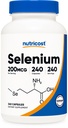 Nutricost Sélénium 200mcg, 240 Capsules végétariennes, non OGM, sans gluten L-Sélénométhionine