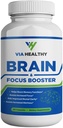 Brain & Focus Booster von Via Healthy - Verbesserung des Fokus, Steigerung der Konzentration, Verbesserung der Gedächtnis und Klarheit, Verbesserung der Mind Enhancement, Ingwer Extract