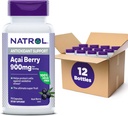 Natrol Acai Berry, Nahrungsergänzung, Antioxidans Schutz & Verteidigung, Die ultimative Super Frucht, 900 mg Veggie Kapseln, 75 Count (Pack von 12)