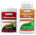 L-Glutamin reines Pulver 1 LB & Magnesium Glycinat 425 mg