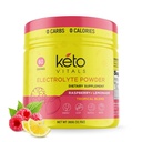 Poudre d'électrolytes de Keto Vitals - Sans sucre Poudre d'électrolytes de Keto avec du potassium, du magnésium, du sodium et du calcium - Sans sucre Mélange de boisson d'électrolyte et poudre d'hydratation, 60 portions, Lémonade de framboise