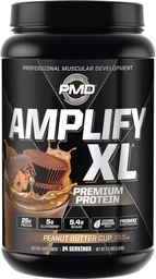 PMD Sports Amplify XL Premium Whey Protéin Supplement Hydro Greens Blend - Glutamine et Whey Protéin Matrix avec Superfood pour le muscle, la force et la récupération - Coupe de beurre d'arachide (24 portions)