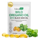 Capsules d'huile d'origan, 2 huiles d'origan en 1 avec huile de graines noires, capsules de supplément d'huile d'origan, huile organique d'extrait d'origan, non-OGM, sans gluten