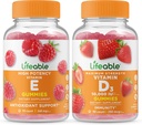 Lebensfähiges Vitamin E + Vitamin D 10000 IU, Gummie Bundle - Große Verkostung, Vitamin-Ergänzung, Glutenfrei, GVOfrei, Kaugummi