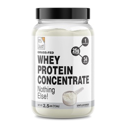 C'est juste ! - Concentré 100 % de protéines de lactosérum, graminées, fabriquées en Australie, sans hormone RBST/rBGH, WPC-80 Premium, Pas d'arôme ajouté (Grass-Fed Unflavored, 2,5 livres)