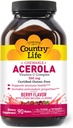 Complexe Vitamine C d'Acerola, 500mg, Wafers aromatisés aux baies comestibles, soutient la santé immunitaire, 90 Wafers, sans gluten certifié par GFCO, végétalien certifié par AVA