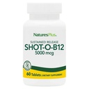 NaturesPlus Shot-O-B12 5000 mcg - 30 comprimés à libération prolongée, paquet de 2 - supporte la production d'énergie et l'humeur - végétalien, sans gluten - 60 portions totales