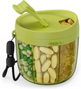 PULIV Portable Pill Dispenser Bottle, Vitamin Organizer mit 7 Komponenten, hält viele Ergänzungen mit Anti-Mixing & Wide Openings Design, einfach zu nehmen Meds, Inklusive 20 Pcs Labels Grün